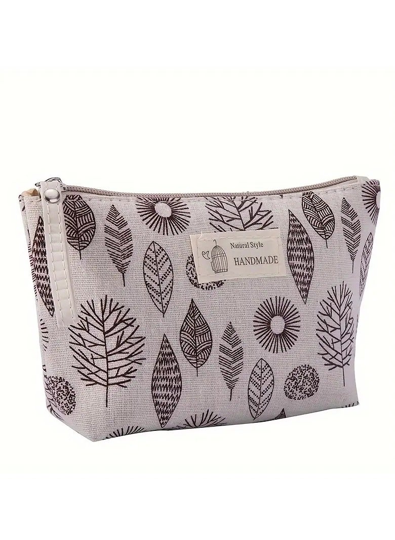 Small & Roomy Canvas Cosmetic Bag: The Perfect Travel Makeup Bag for All Your Toiletries - Grey