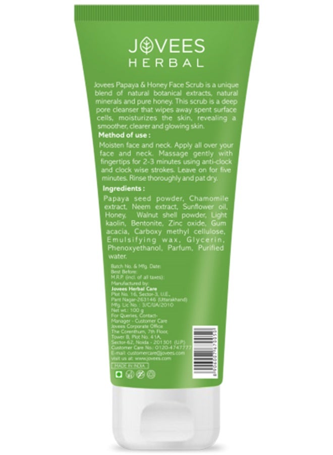 Jovees Herbal Honey & Papaya Face Scrub 100ml | Deep Pore Cleanser | Removes Dead Skin, Brightens Complexion | For Normal To Dry Skin, Men & Women - image 2