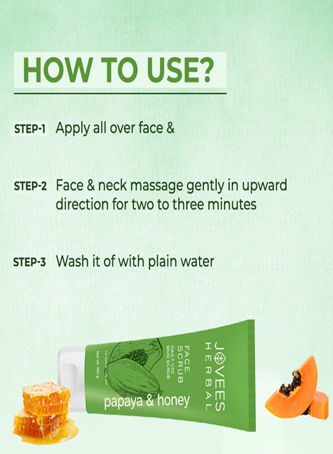Jovees Herbal Honey & Papaya Face Scrub 100ml | Deep Pore Cleanser | Removes Dead Skin, Brightens Complexion | For Normal To Dry Skin, Men & Women - image 5