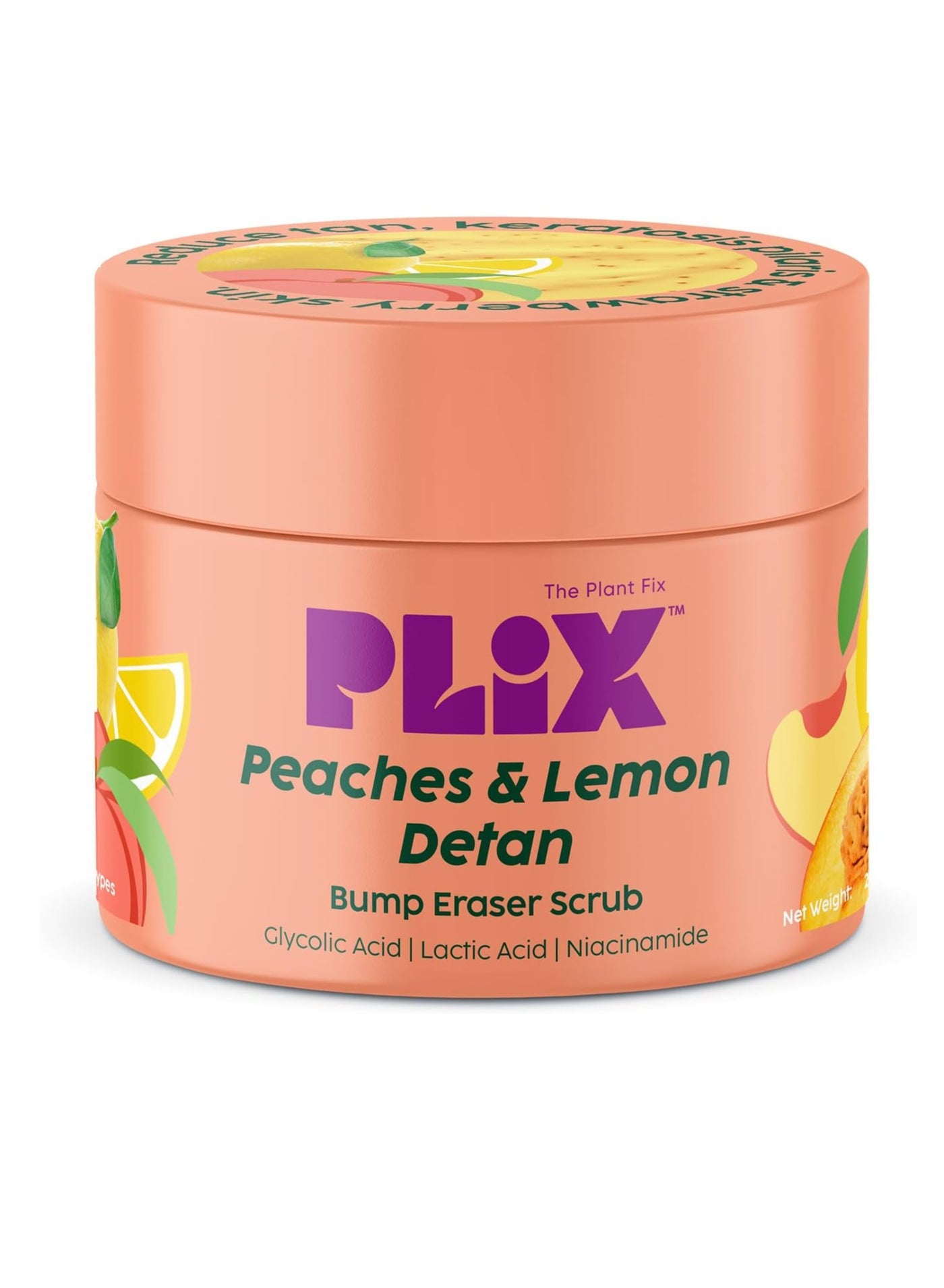 Peaches & Lemon Detan Bump Eraser Scrub (200g) Removes Tan & Restores Skin’s Moisture, Reduces Dark Spots, Uneven Skin Tone, & Reveals Softer Smoother Skin