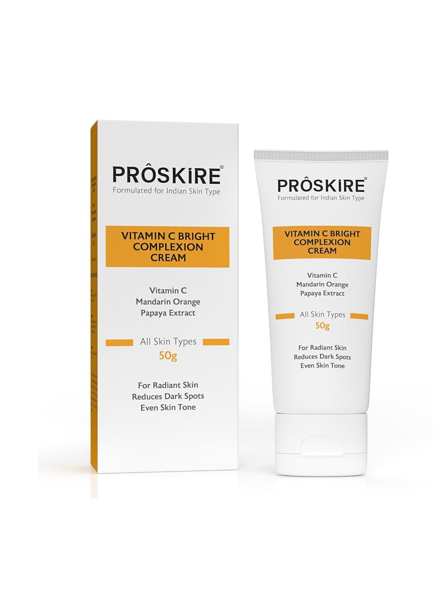 Proskire Vitamin C Bright Complexion Cream For Dark Spots, Glow & Radiant Skin