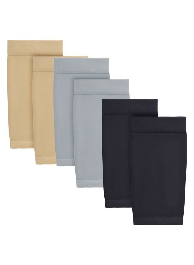 3 Pairs Tattoo Cover Up Sleeve Forearm Compression Sleeves Arm Sleeves for Women Men (Black, Grey, Nude)