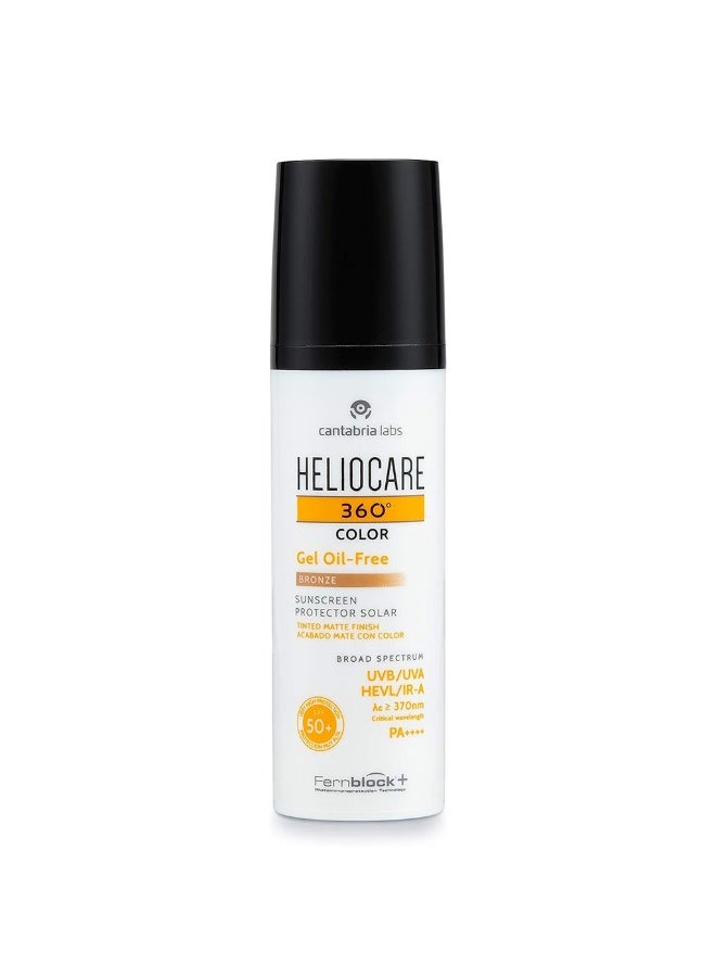 360Â° Gel Oil-Free Broad Spectrum Tinted Sunscreen With SPF50+ & PA++++ - Bronze 50ml