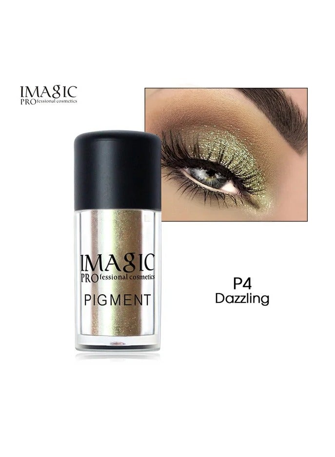 IMAGIC Metallic Pigment Glitter Eyeshadow Palette | 9 Vibrant Colors | High-Shine, Long-Lasting Sparkle for Bold Eye Makeup (P4 Dazzling)