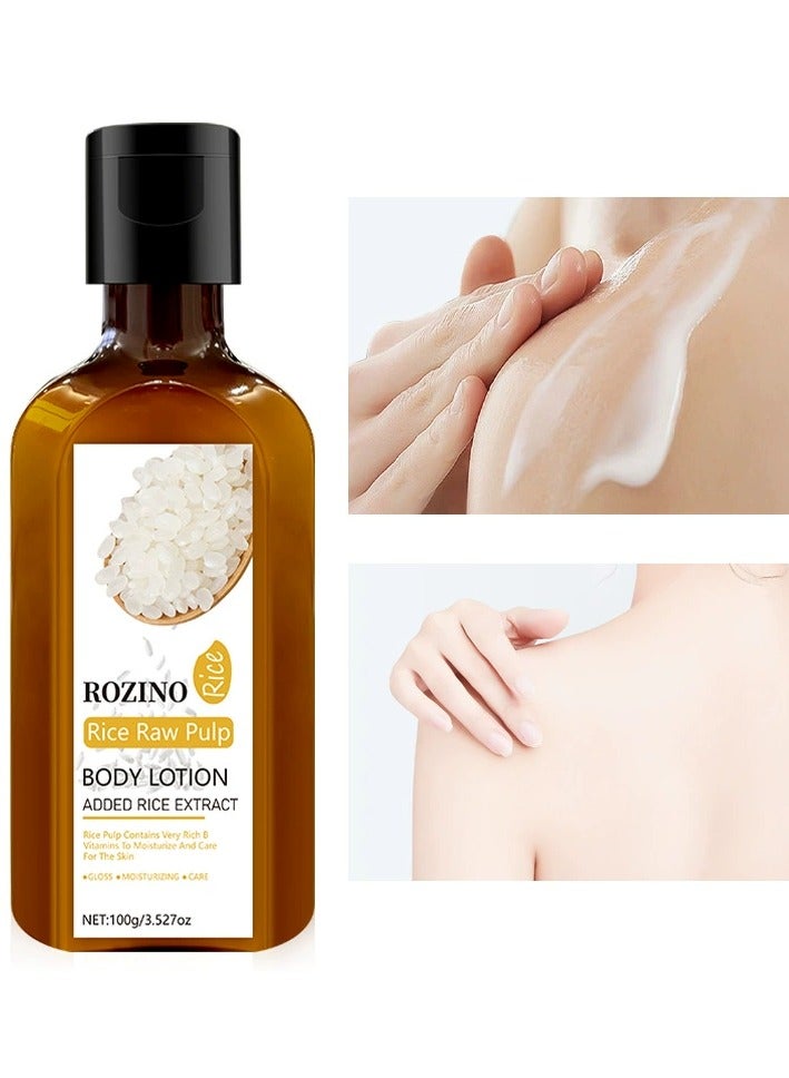 Rice body lotion spring and summer skin care full body moisturizing hydrating fragrance refreshing non-greasy moisturizer