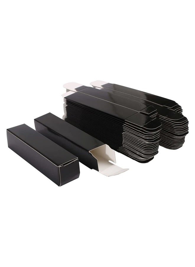 50 PCS Empty Black Lip Gloss Boxes W23 xW23 xH103mm / 0.9 * 0.9 * 4.05 inch, Cosmetic Perfume/Mascara Box Packaging for Small Business Wholesale, small Kraft Paper Box Luxury Holder Wrapping