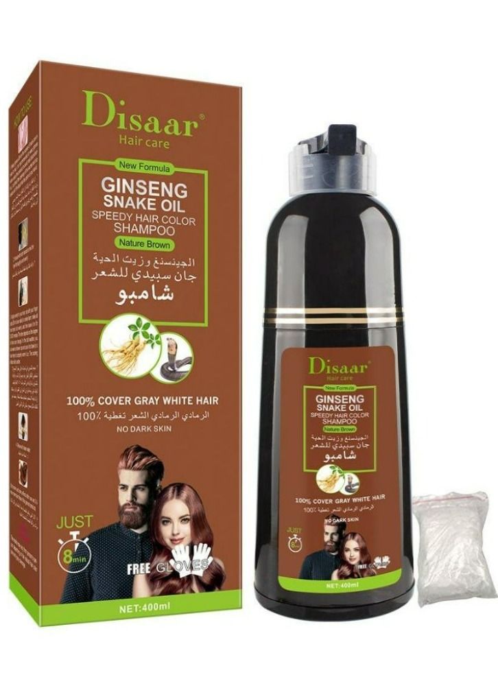 Shampoo Ginseng And Snake Oil For Natural Brown Hair Dye 400 ml