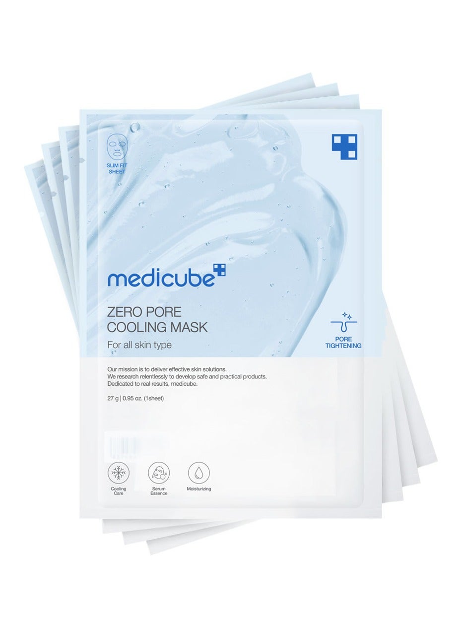 Zero Pore Cooling Mask |Pore Tightening & Sebum Control | Niacinamide, Adenosine & Quad Pore Care| Alcohol-Free Cooling Sheet Mask | Hydrating & Soothing | K-Beauty Skincare I 4 Packs Only