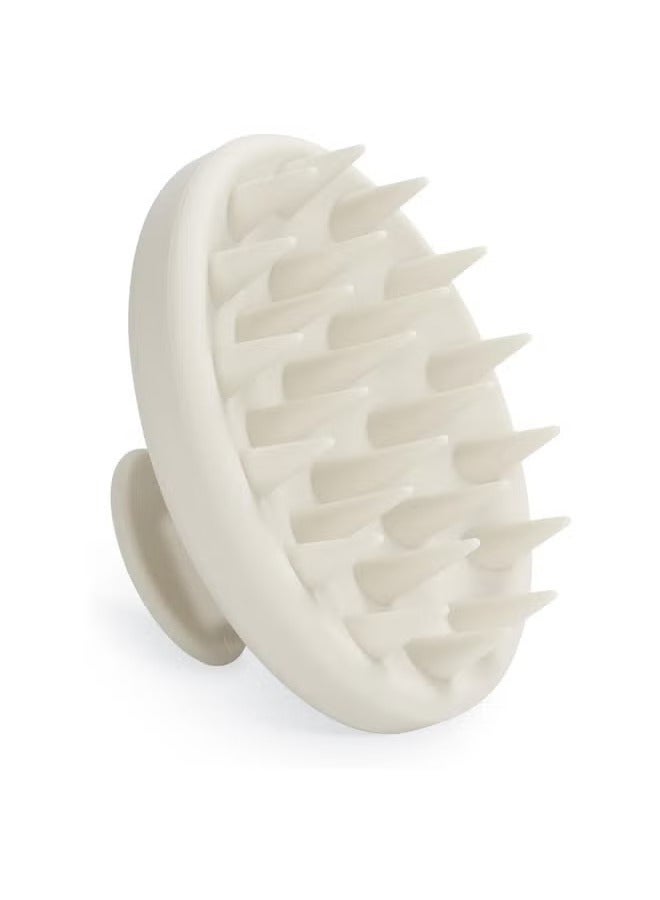 Silicone Scalp Massager, Scalp Scrubber for Hair Growth with Soft Bristles, Scalp Exfoliation Brush Dandruff Removal Shampoo Brush for Wet Dry Scalp Care (Warm Grey)