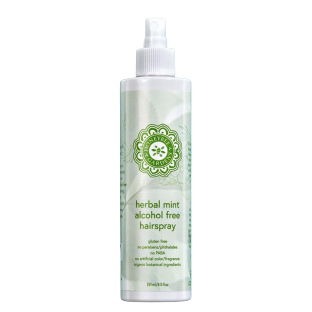 Honeybee Gardens Hair Spray Alcohol Free, Herbal Mint, 8.5 Fluid Ounce