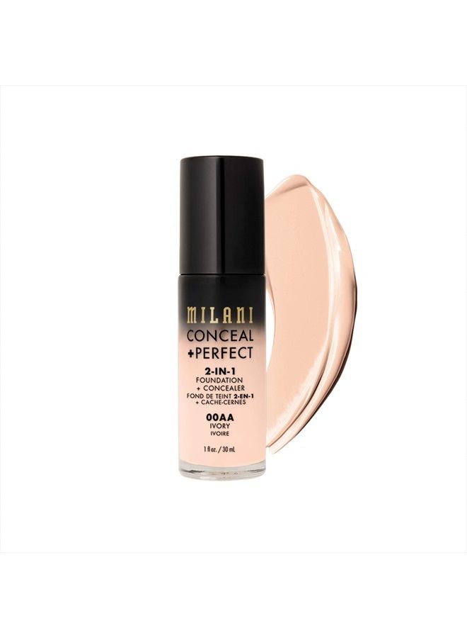 Conceal + Perfect 2-in-1 Foundation + Concealer - Ivory (1 Fl. Oz.) Cruelty-Free Liquid Foundation - Cover Under-Eye Circles, Blemishes & Skin Discoloration for a Flawless Complexion