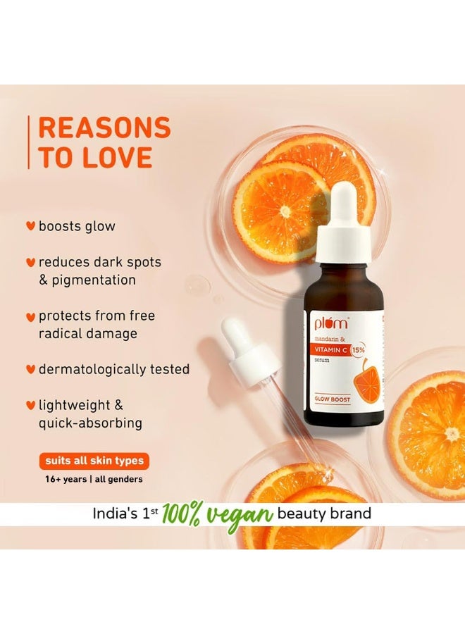 Mandarin And 15% Vitamin C Glow Boost Face Serum 30ml | With Japanese Mandarin And Kakadu Plum | For Dark Spots, Pigmentation And Skin Glow, 1.01 fl oz - image 2