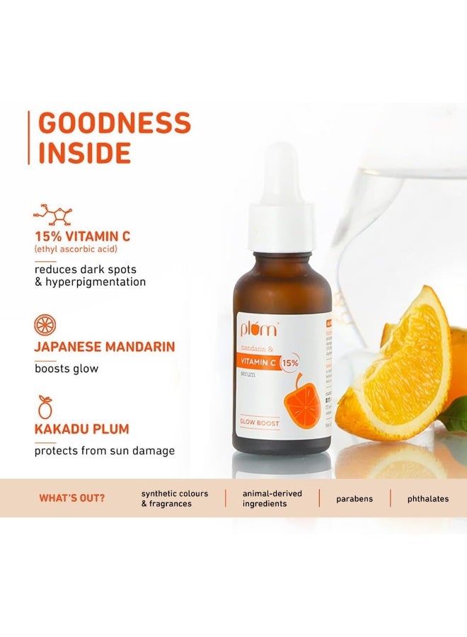 Mandarin And 15% Vitamin C Glow Boost Face Serum 30ml | With Japanese Mandarin And Kakadu Plum | For Dark Spots, Pigmentation And Skin Glow, 1.01 fl oz - image 3