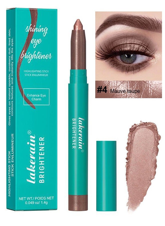 Professional Makeup Eyeshadow Pencil Advanced Shadow Stick Waterproof Eyeshadow Stick Eye Highlighter Shimmer Creamy Waterproof & Long-Lasting Eye Makeup for Women No.04