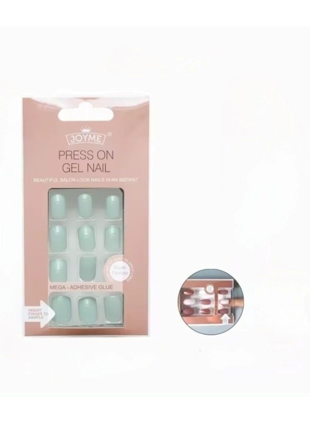 24-Piece Pack Press On Full Cover Nails Glue Free Convenience Sky Blue