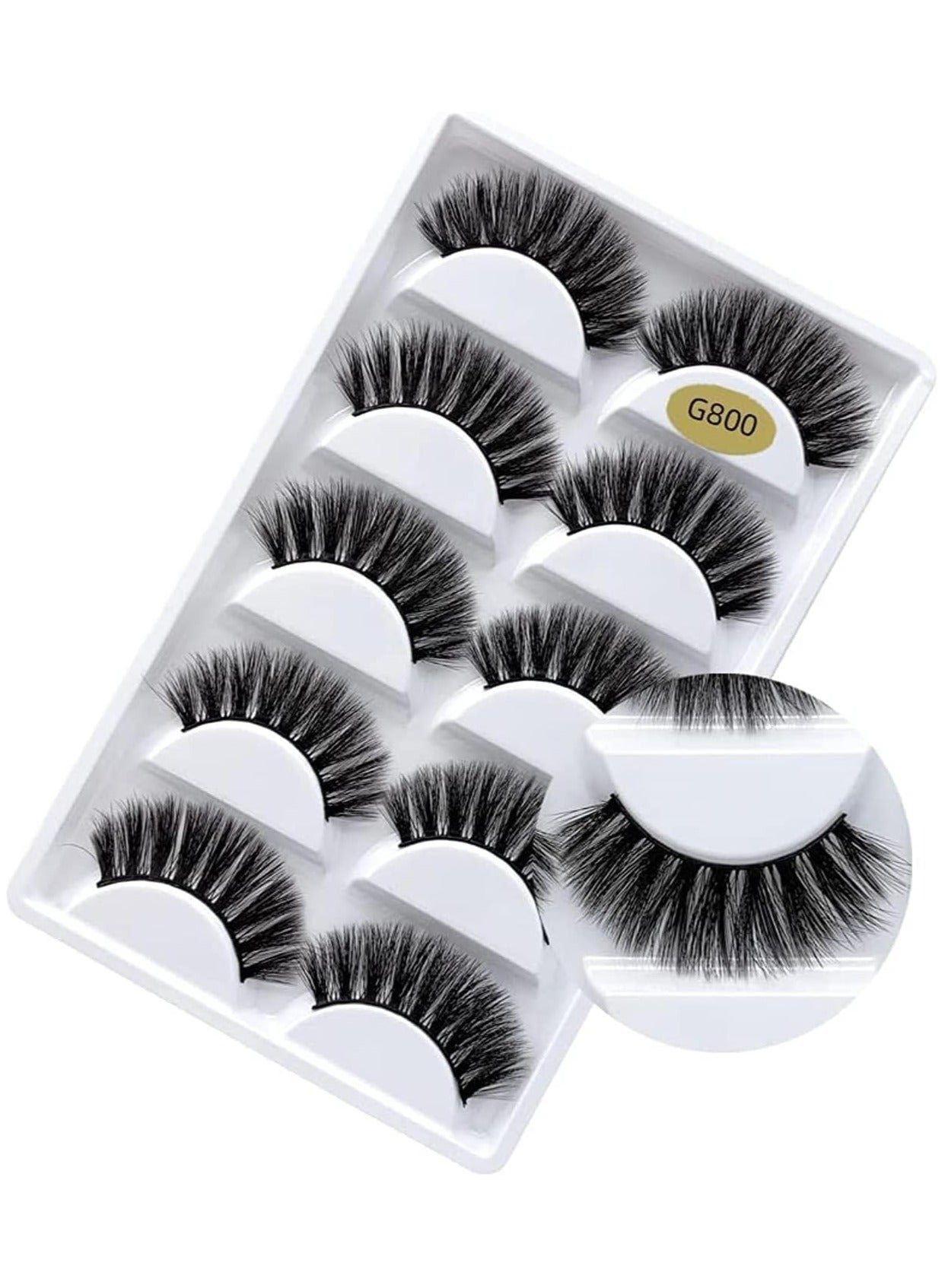 ORiTi 3D Full Strip Lashes Makeup False Mink Lashes - 5 Pairs G800