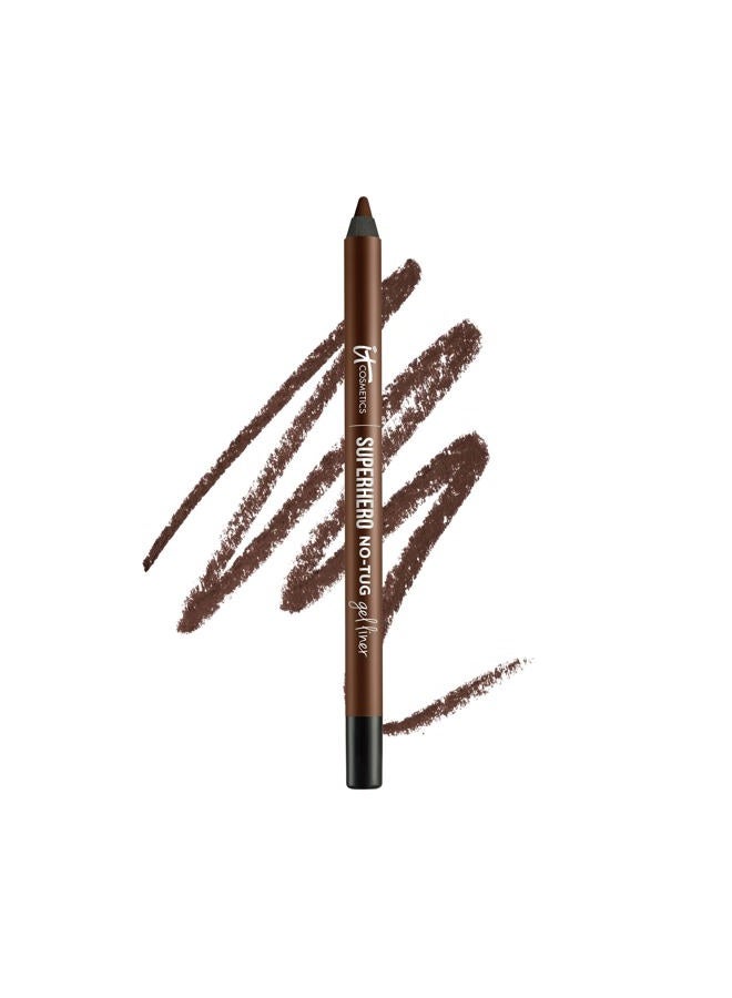 Superhero No-Tug Gel Eyeliner, Brilliant Brown - Soft Natural Brown - Waterproof, Blendable Formula - Sharpenable Pencil - 0.042 oz