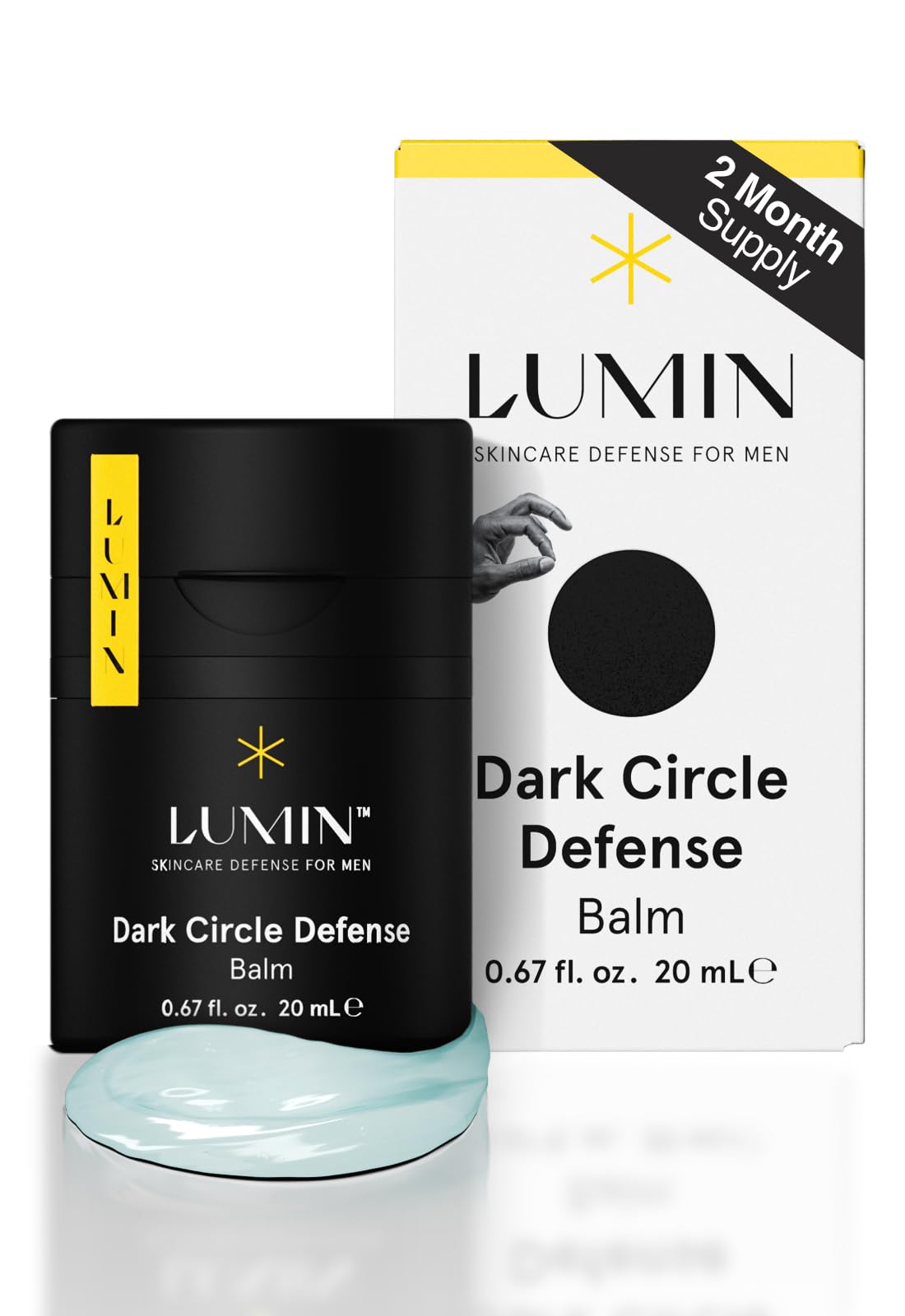 Lumin Menâ€™s Dark Circle Defense Balm â€“ Hydrating Eye Cream with Caffeine & Niacinamide, Korean Skincare for Men, Reduces the Look of Puffiness, Fine Lines & Dark Circles, Daily & Night Use, 20ml