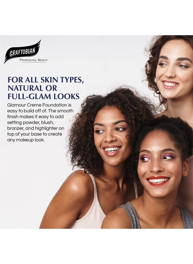 HD Glamour Crème Foundation 1/2oz, Weightless Full Coverage Makeup, 65 Inclusive Shades, For All Skin Types, Natural or Full-Glam Looks, For Professionals and Beginners, Winter Wheat