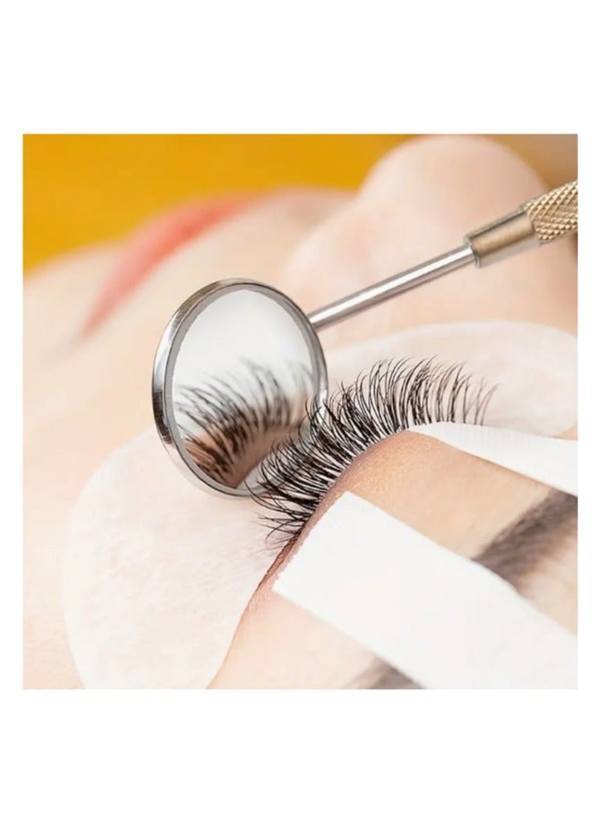 1pc Stainless Steel Detachable Eyelash Mirror, Small Round Eyelash Extension Makeup Mirror, Compact Cosmetic Tool for Eyelash Curling, Beauty & Personal Care Accessory, Suitable for False Eyelash Application, Check Pick Cleaning