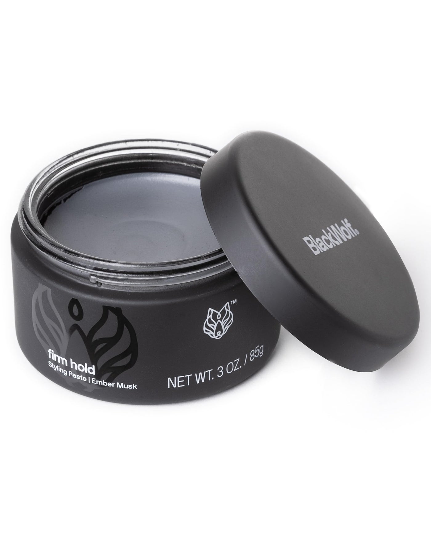 Black Wolf Hair Styling Paste for Men, Firm Hold â€“ Matte Finish, Water Based Hair Styling Product for All Hair Styles & Types - Barber Grade Non-Greasy & Long-Lasting Wax - Add Texture & Volume 3 oz