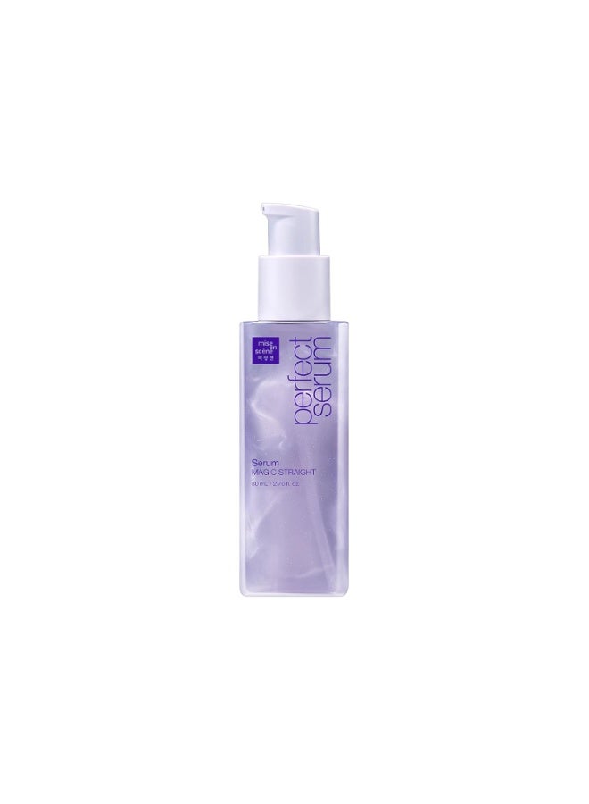 Mise En Scene Magic Straight Perfect Serum - Anti Frizz Hair Straightening Serum with heat protectant for straightener, hair tamer oil, Coconut Oil for Smooth, Silky, and Shiny Hair, 2.71 Fl Oz