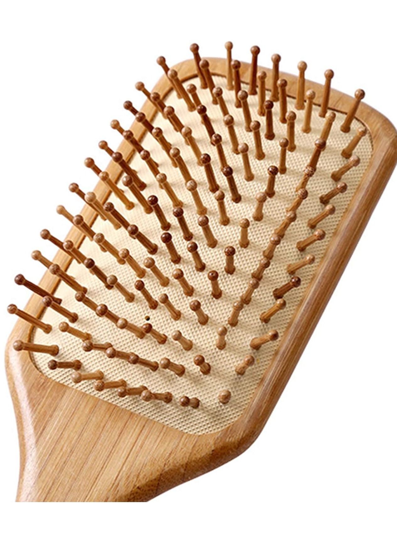 ORiTi Paddle brush, hair brush, Made of pure natural bamboo, no paint coating, massage the scalp while combing hair to promote blood circulation, prevent static electricity