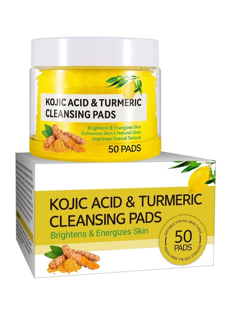 50 PADS Turmeric Facial Peel Off Mask - Deeply Cleanses, Reduces Blackheads, Whiteheads, Enlarged Pores, Dullness, and Greasiness - With Aloe Vera, Chamomile, Calendula Essence, and Extraction Tool for Easy Removal