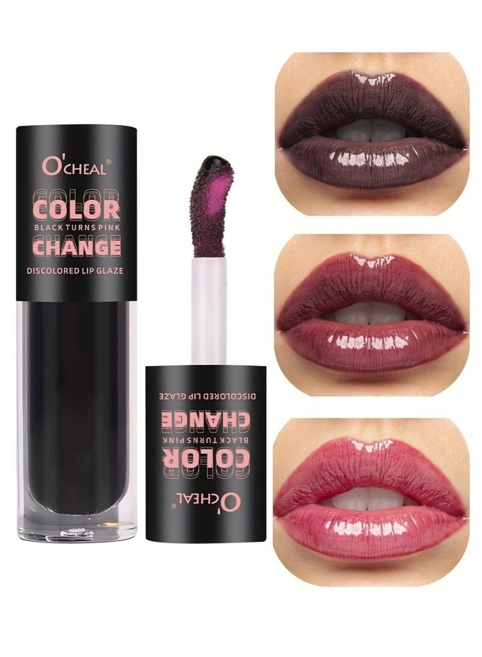 Color Changing Lip Glaze Temperature Color Changing Liquid Lipstick Long Lasting Hydrating Moisturizing Nourishing Light Texture Lip Color Lip Glaze