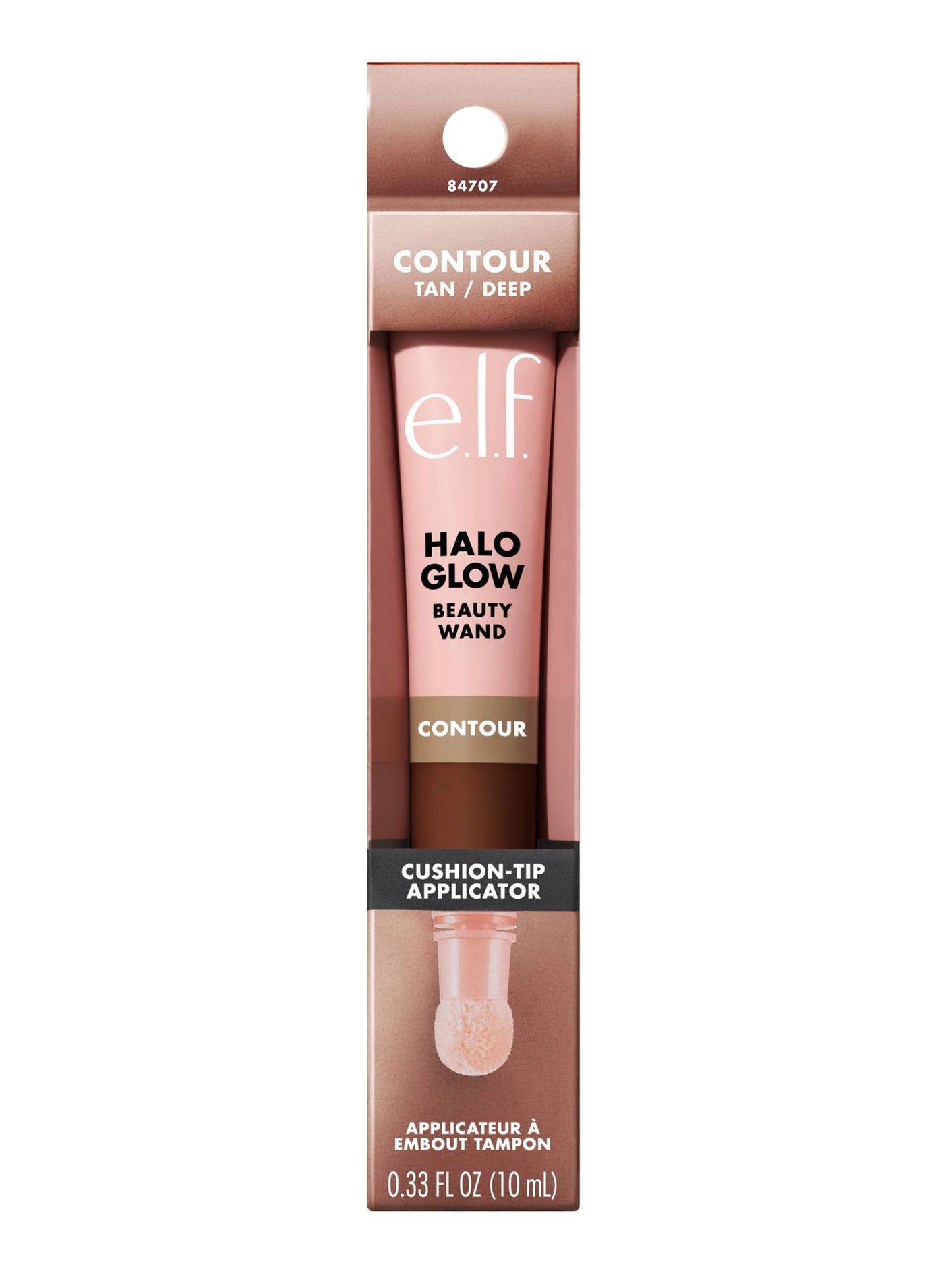 Halo Glow Contour Beauty Wand Liquid Contour Wand for a Naturally Shaped Look, Buildable Formula, Vegan & Cruelty Free, Tan/Deep