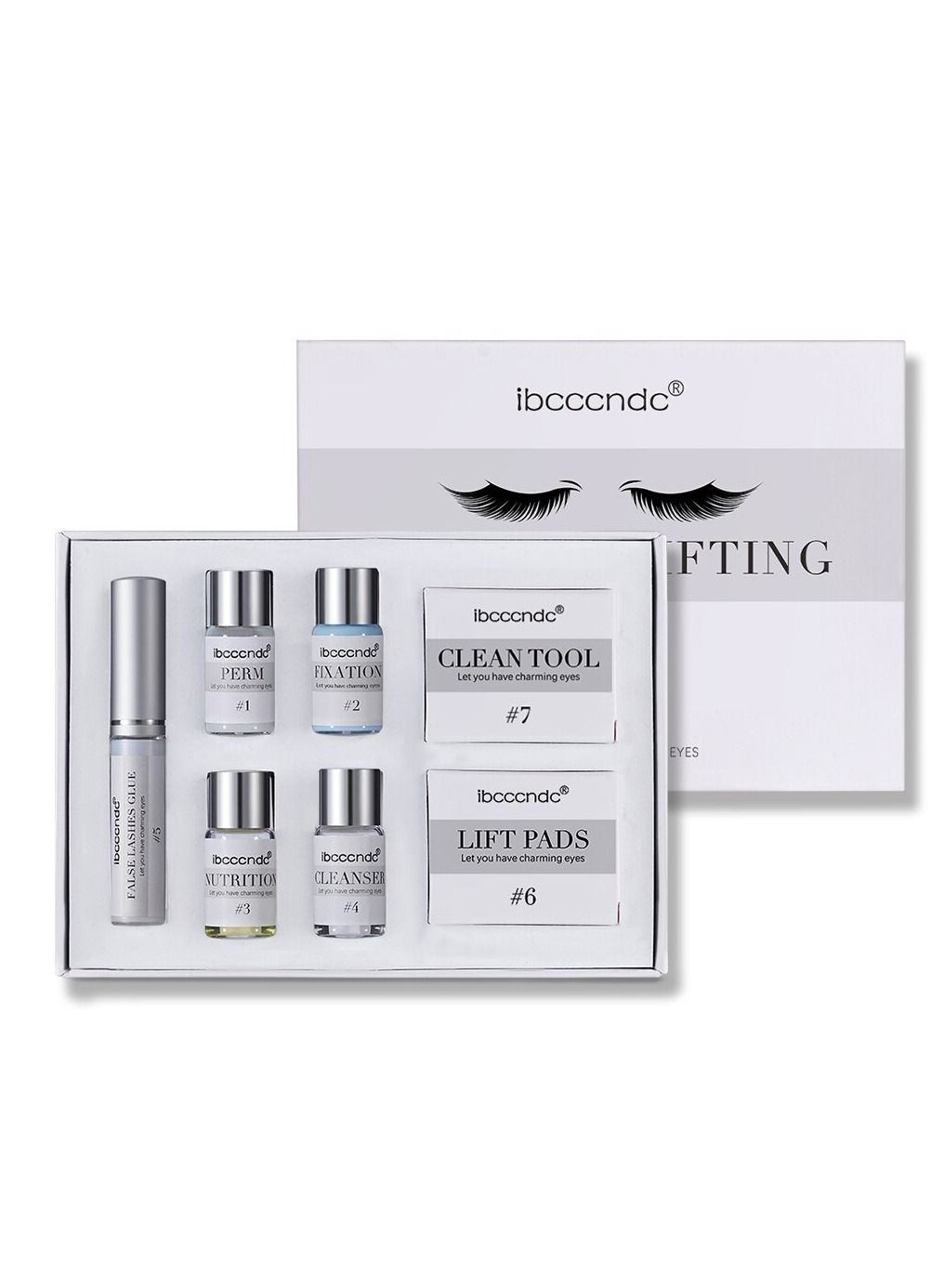 7 Pieces Lash Lifting Kit Set  Eyelash Perm Kit Long Lasting Curl Home & Professional Use Lash Lift Kit & Safe Perming Wave Semi Permanent Curling Professional Quality