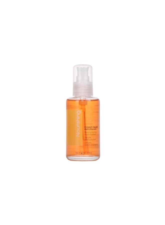 Fanola Restructuring Anti Frizz Hair Serum - Liquid Crystals Hair Care Enriched with Aloe Vera & Linseed Oil for Split End Repair - Strengthens & Detangles Curly, Frizzy & Permed Strands (3.38 Fl oz)