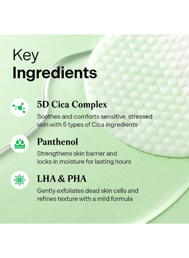 Balanceful Toner Pads With 5D Cica Complex, Lha & Pha 180Ml | Gentle Exfoliating & Soothing Vegan Pads | For Sensitive & Acne-Prone Skin - 60 Sheets - image 4
