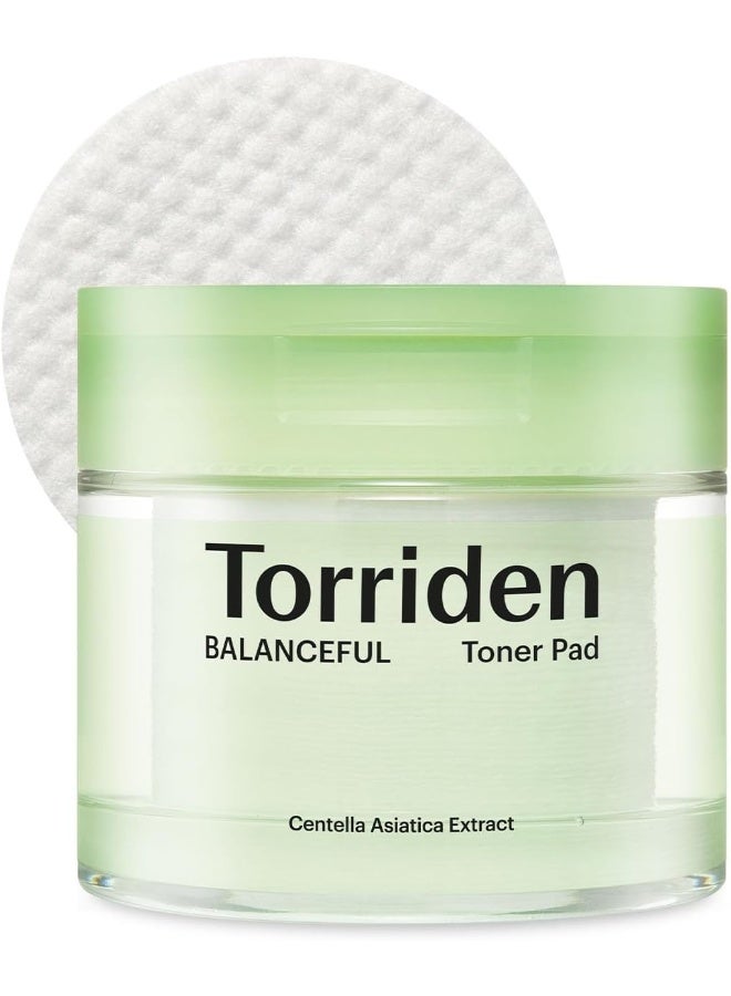 Balanceful Toner Pads With 5D Cica Complex, Lha & Pha 180Ml | Gentle Exfoliating & Soothing Vegan Pads | For Sensitive & Acne-Prone Skin - 60 Sheets