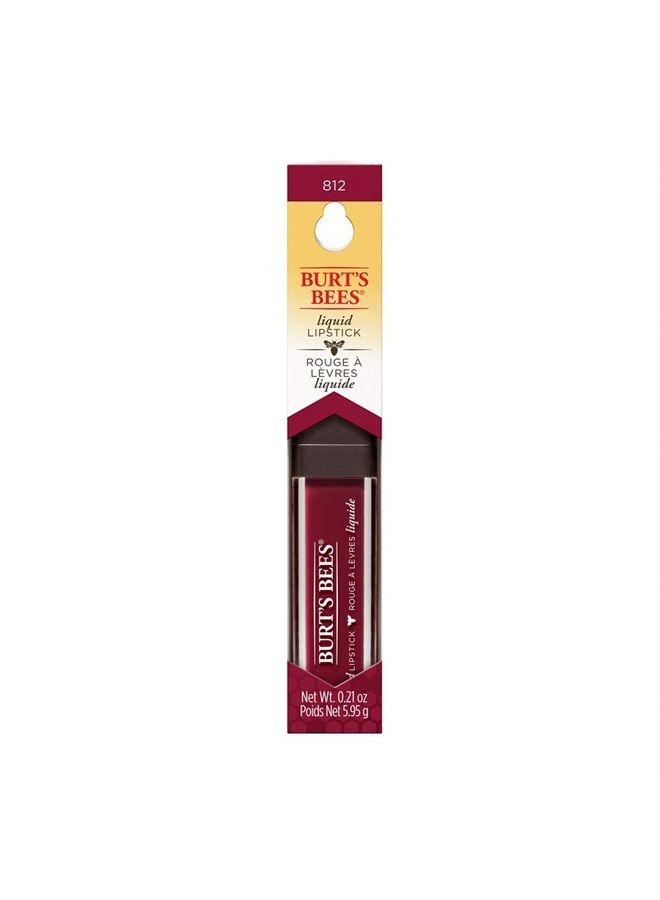 100% Natural Glossy Liquid Lipstick, Rushing Rose, 1 Tube