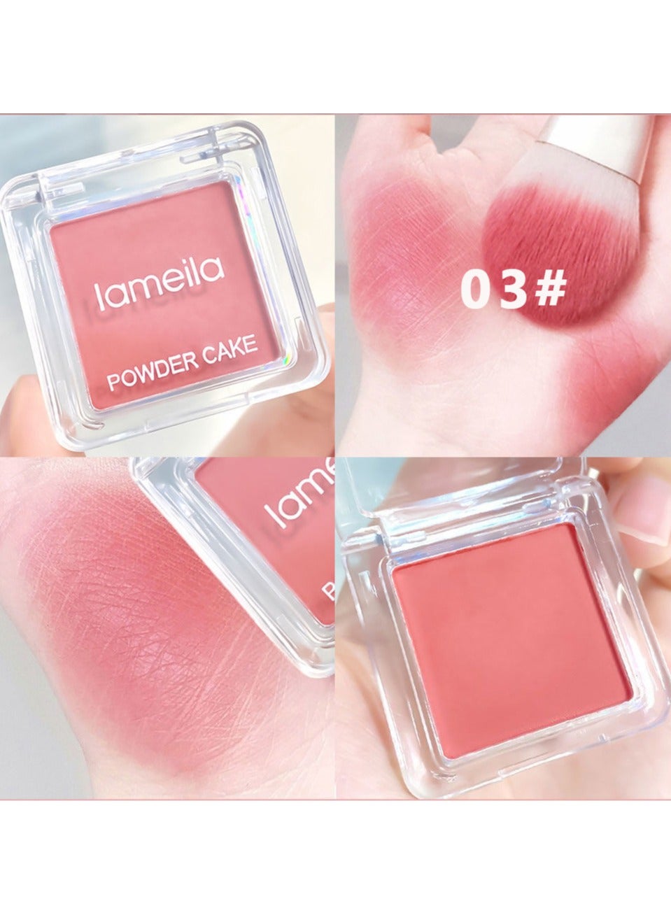 Lightweight Nude Blush Plate for Natural Daily Makeup - Monochrome Color for Beginners and Women COLOR 3