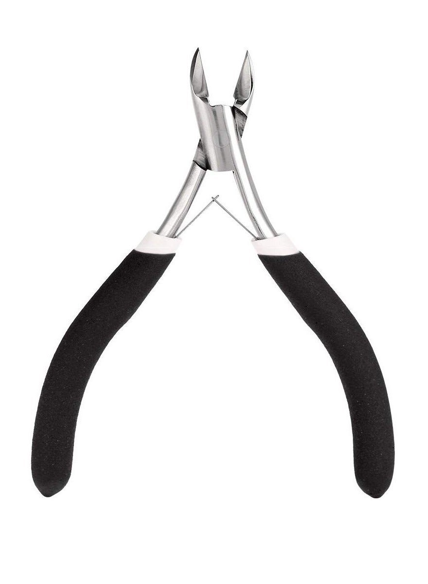 2 Pack Cuticle Trimmer, Dead Skin Remover Clipper, Non-Slip Professional Cuticle Nipper Stainless Steel Cutter, 1/2 Jaw (7 mm) Cuticle Cutter- Black