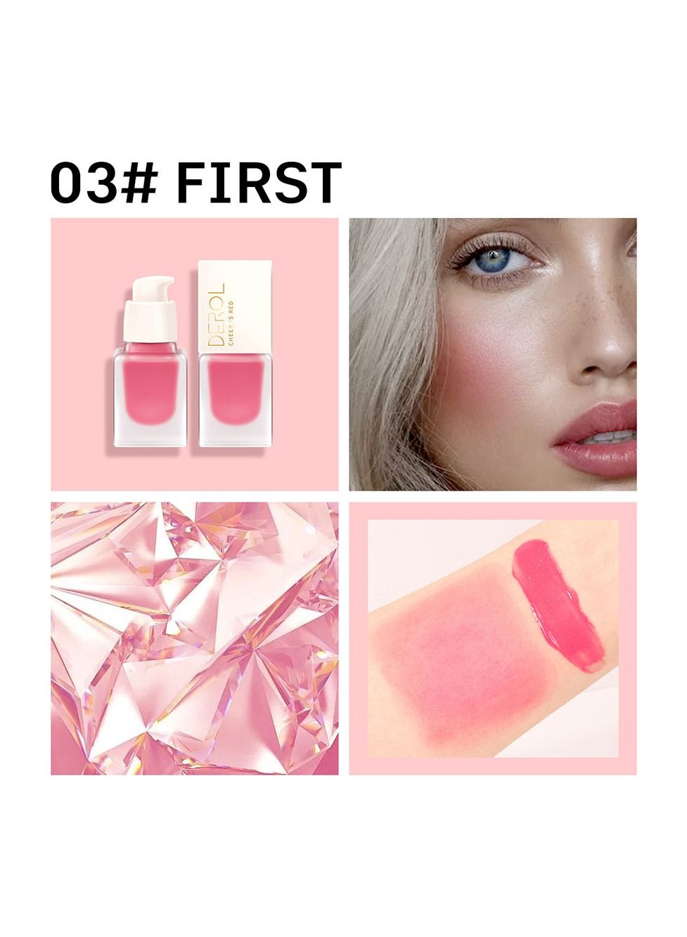 Mousse Liquid Cream Blush For Cheeks Face Blushes Stick Palette Bronzer Highlighter Shape Contour Moisturizing And Breathable Matte Finish Long-wearing Waterproof For Women Makeup
