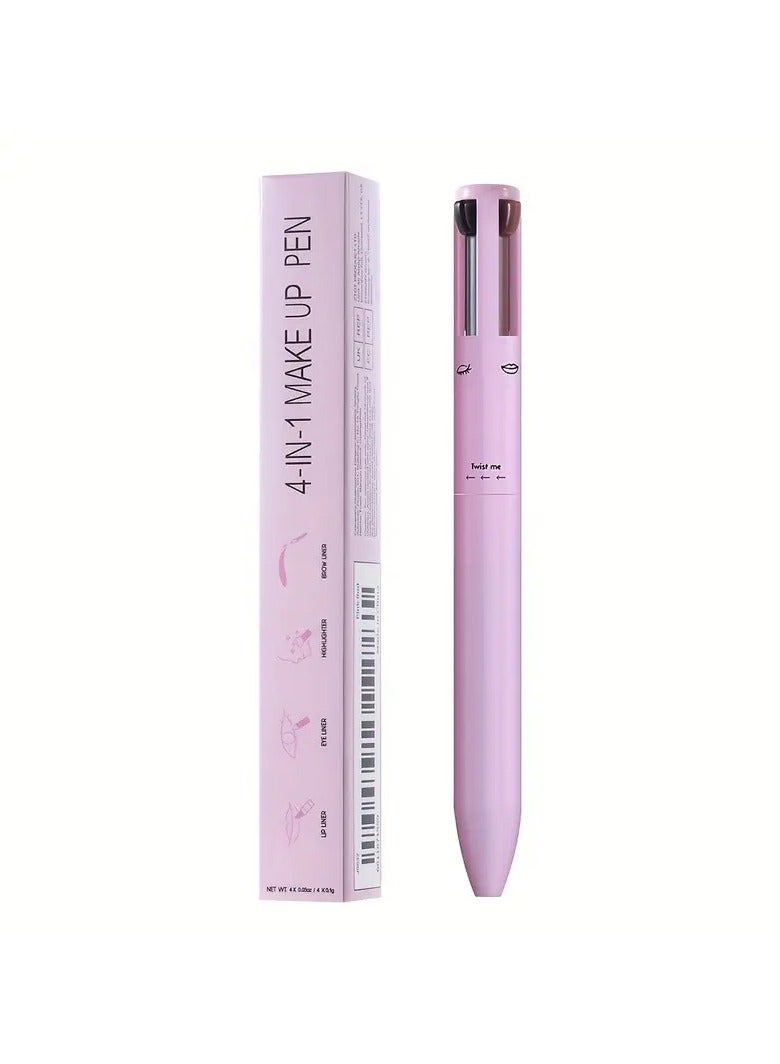 4-in-1 Makeup Pen, Eye Liner, Brow Liner, Lip Liner, & Highlighter Pen, Waterproof All in One Makeup Pen, Eye Long-Lasting, Eye Liner, Brow Liner, Lip Liner, & Highlighter Pen