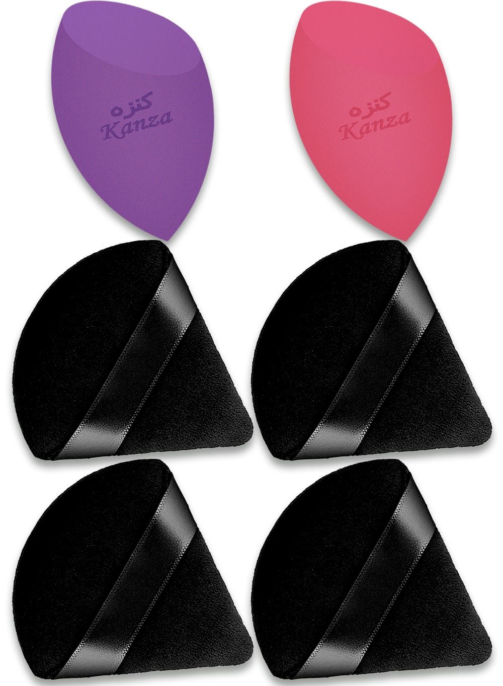 6 Pcs Oval cut Makeup Sponge Beauty Blender and Triangle Makeup Powder Puff Face Cosmetic Blending Tool for Liquid Cream Powder Beauty Product Latex Free Egg Shape Sponge and Triangle Puff Pack
