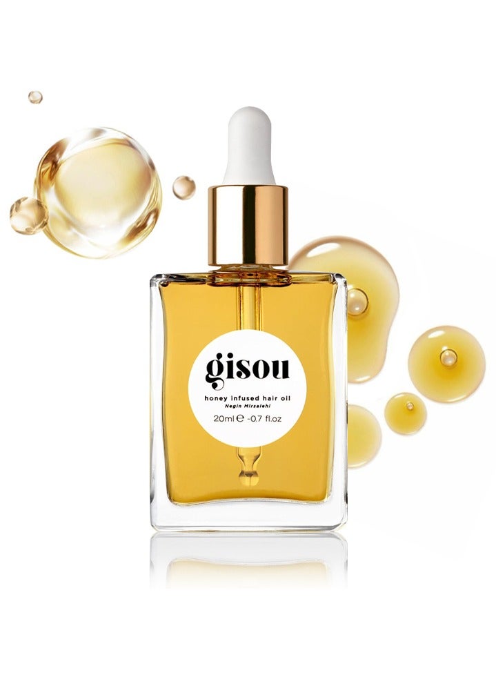 Gisou Honey Infused Hair Oil - Enriched with Mirsalehi Honey for Deep Nourishment, Hydration, Frizz Control, Heat Protection and Shine - For Damaged and Dry Hair 20ml