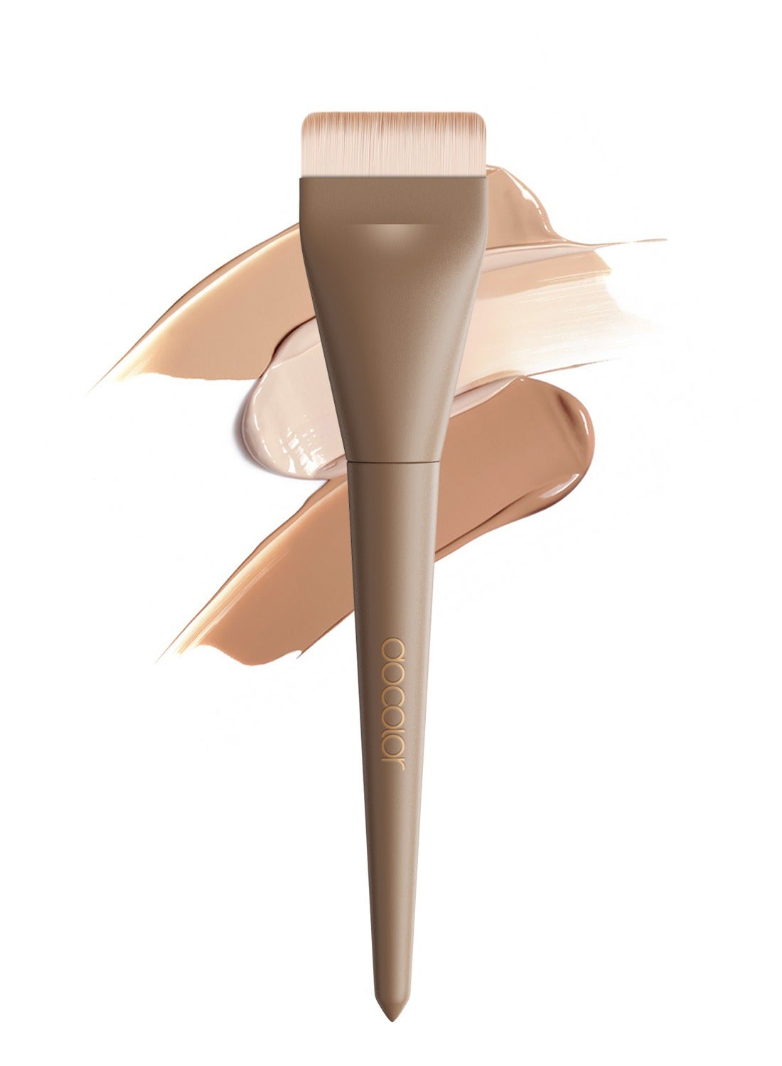 Flat Foundation Brush for Liquid Makeup, Ultra Thin Liquid Foundation Brush Makeup Face Brush for Blending, Cream, Makeup Tool Face Foundation Flat Brush, Khaki