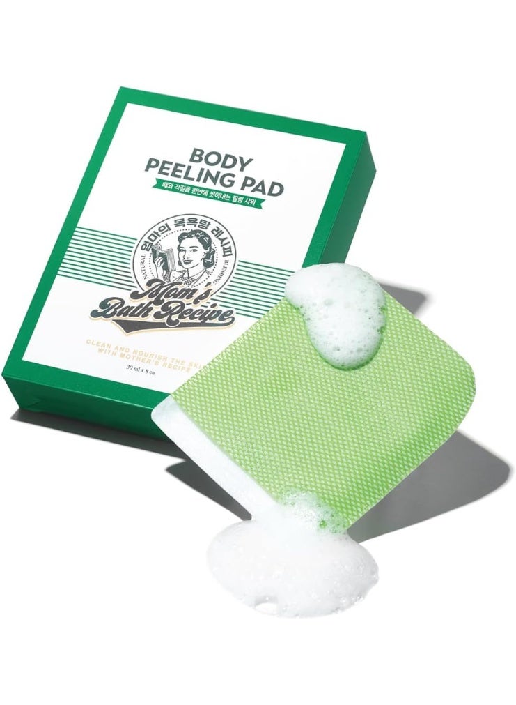 Mom's Bath Recipe Body Peeling Pad Original, All in One Bubble Body Wash & Scrub Gloves with Honey