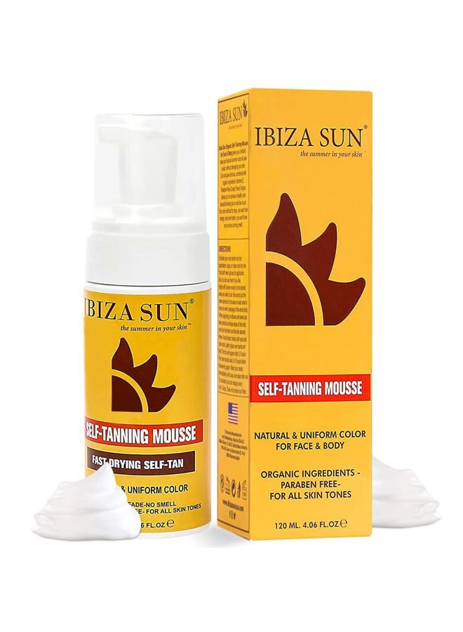 Organic Self -Tanning Mousse - Quick Dry Sunless Tanning Foam for All Skin Tones - Self Tanner for Face and Body with Natural Ingredients,No Tanning Smell