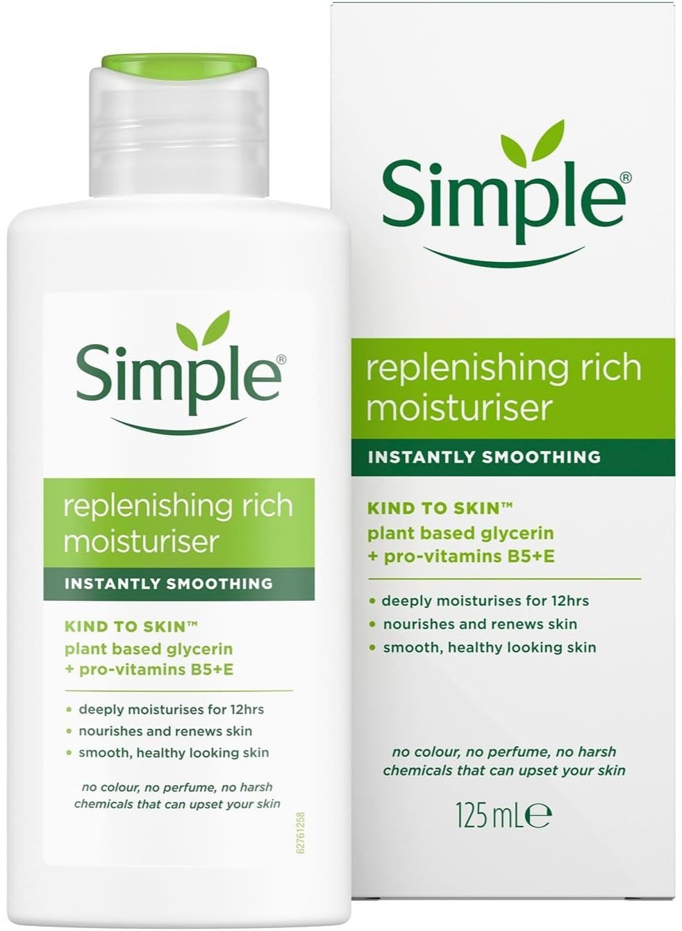 Simple Replenishing Rich Lotion Moisturiser with Pro-Vitamins B5 + E for Nourished, Healthier-Looking Skin 125 ml