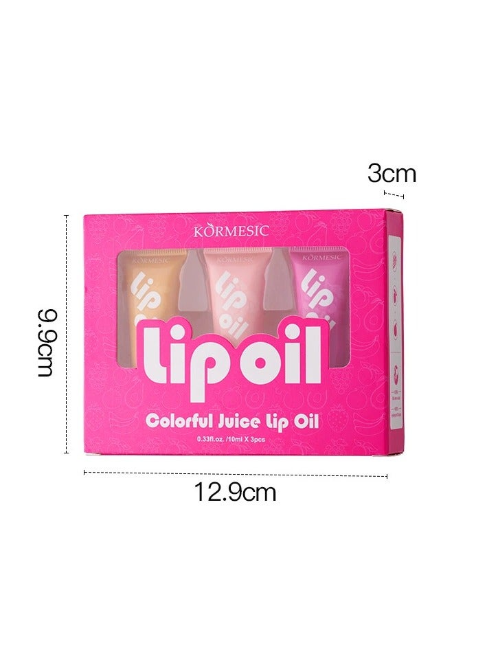 Colorful Juice Lip Oil - 3-Piece Set, Hydrating & Nourishing Lip Care