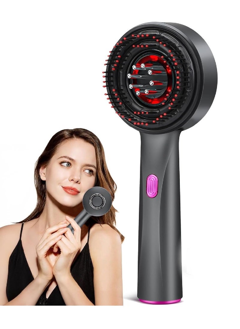 3-in-1 Hair Oil Applicator & Electric Scalp Massager – IPX7 Waterproof Hair Scrubber Brush for Hair Growth & Relaxation, Deep Cleaning Scalp Massage Tool, Rechargeable Head Massager for Home, Travel & Gifting – Black