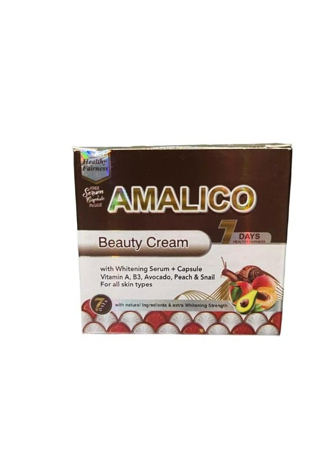 Beauty Cream With Whitening Serum And Capsule Vitamin A B3 Avocado Peach And Snail For All Skin Types 25 g