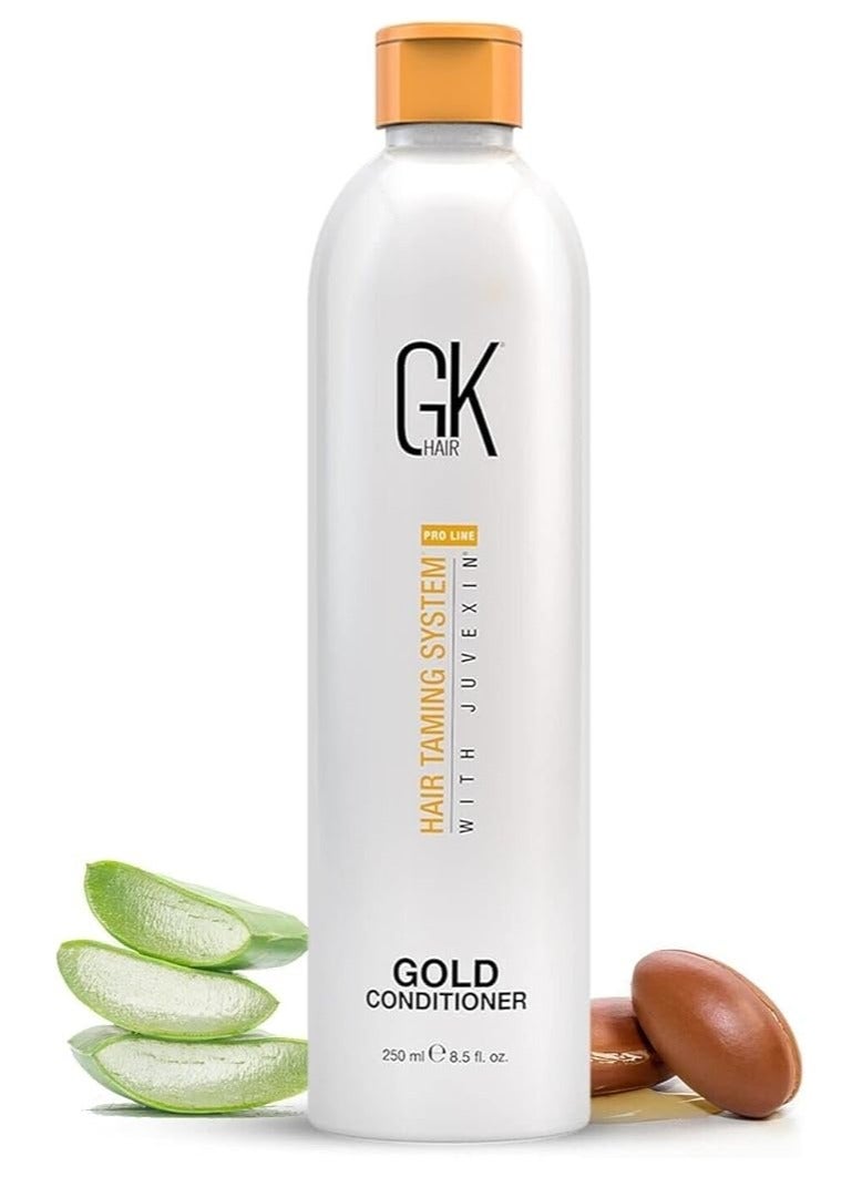 Gold Conditioner (8.5 Fl Oz/250ml) Hair Moisturizing Shine and Protection With Argan Oil, Shea Butter, Natural Oils All Hair Types