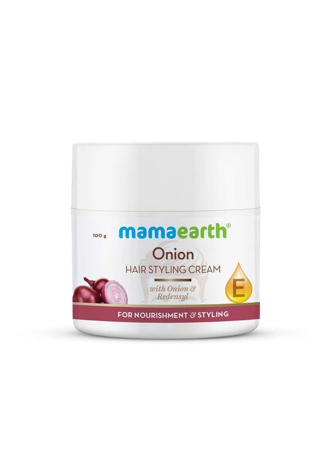 Mamaearth Onion Hair Styling Cream for Men | Gives Flexible Hold & Natural Shine | Suits All Hair Types | Redensyl Infused | Styling with Hair Care | 3.53 Oz/100g